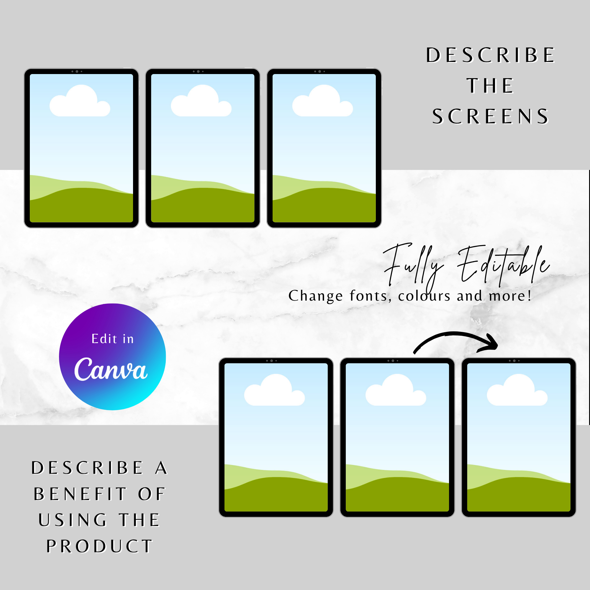 60-in-1 Mega Blank Tablet Templates Bundle + Social Media Planner | Master Resell Rights (MRR/PLR)